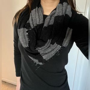 Black metallic infinity scarf